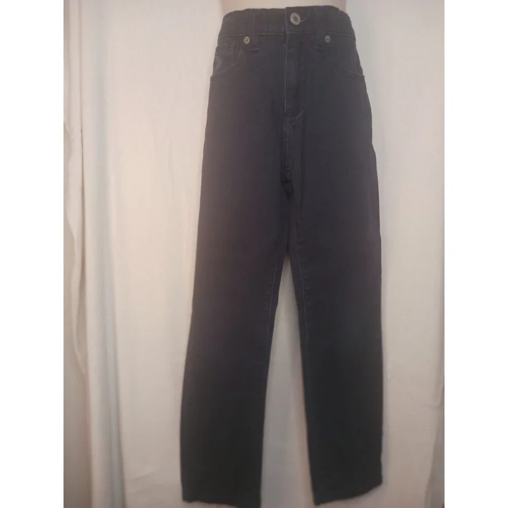 Polo Ralph Lauren Jeans Boys Black Straight Flat Front Jeans Adjustable Sz. 8